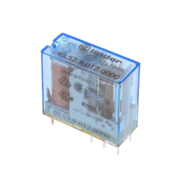 Relé 12VDC 8A DPDT (8 pinos) - Finder 40.52.9.012.0000